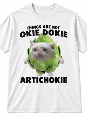 Things Are Not Okie Dokie Artichokie crying cat T-shirt